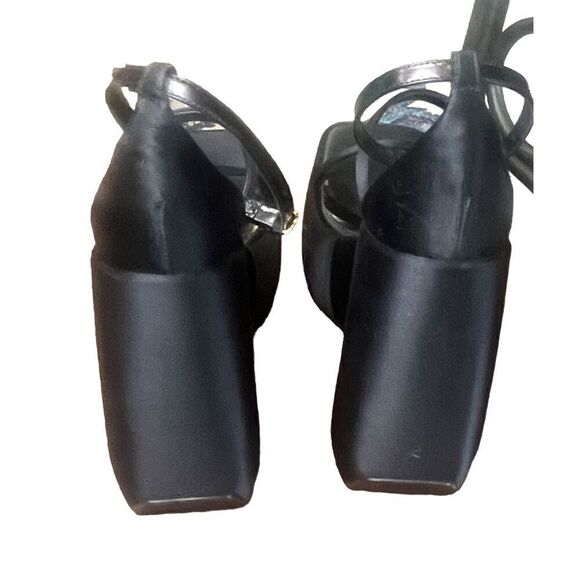 VERSACE Satin platform sandals in Black NWOB Size 40 or US 10 - Picture 6 of 9